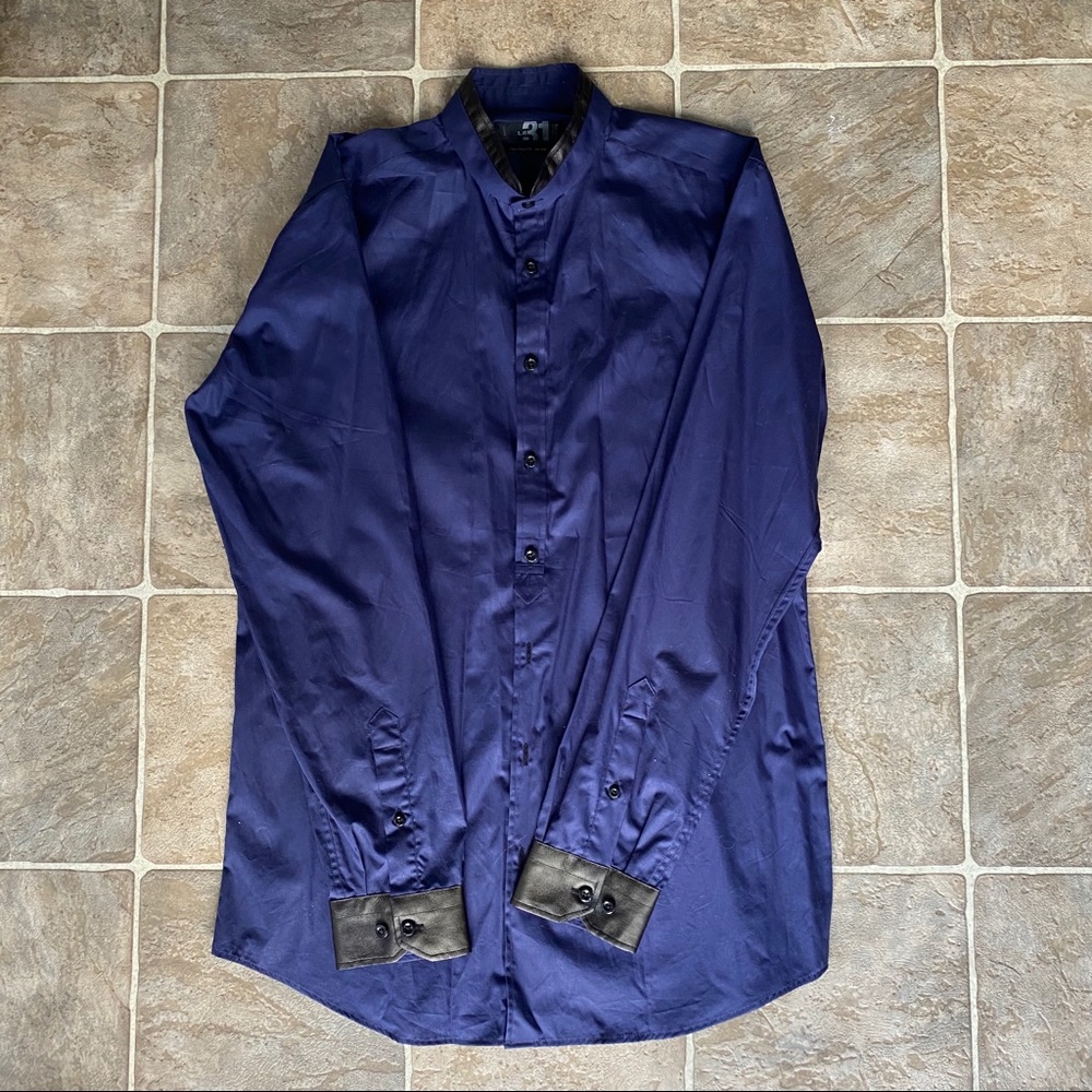 Le 31 by Simons Mandarin collar, long sleeve shirt